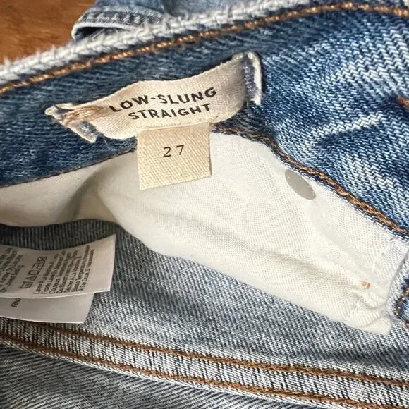NWT Madewell Low-Slung Straight Jeans Size 27 N0656 Light Wash Patch Pockets - Picture 6 of 12